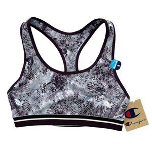 CHAMPION ATHLETICWEAR Racerback Compression Sports Bra Activewear Purple/Gray